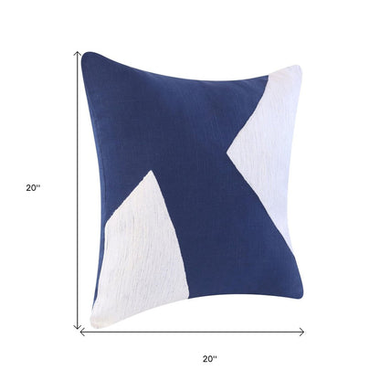 20" X 20" Brown And Ivory 100% Cotton Abstract Zippered Pillow
