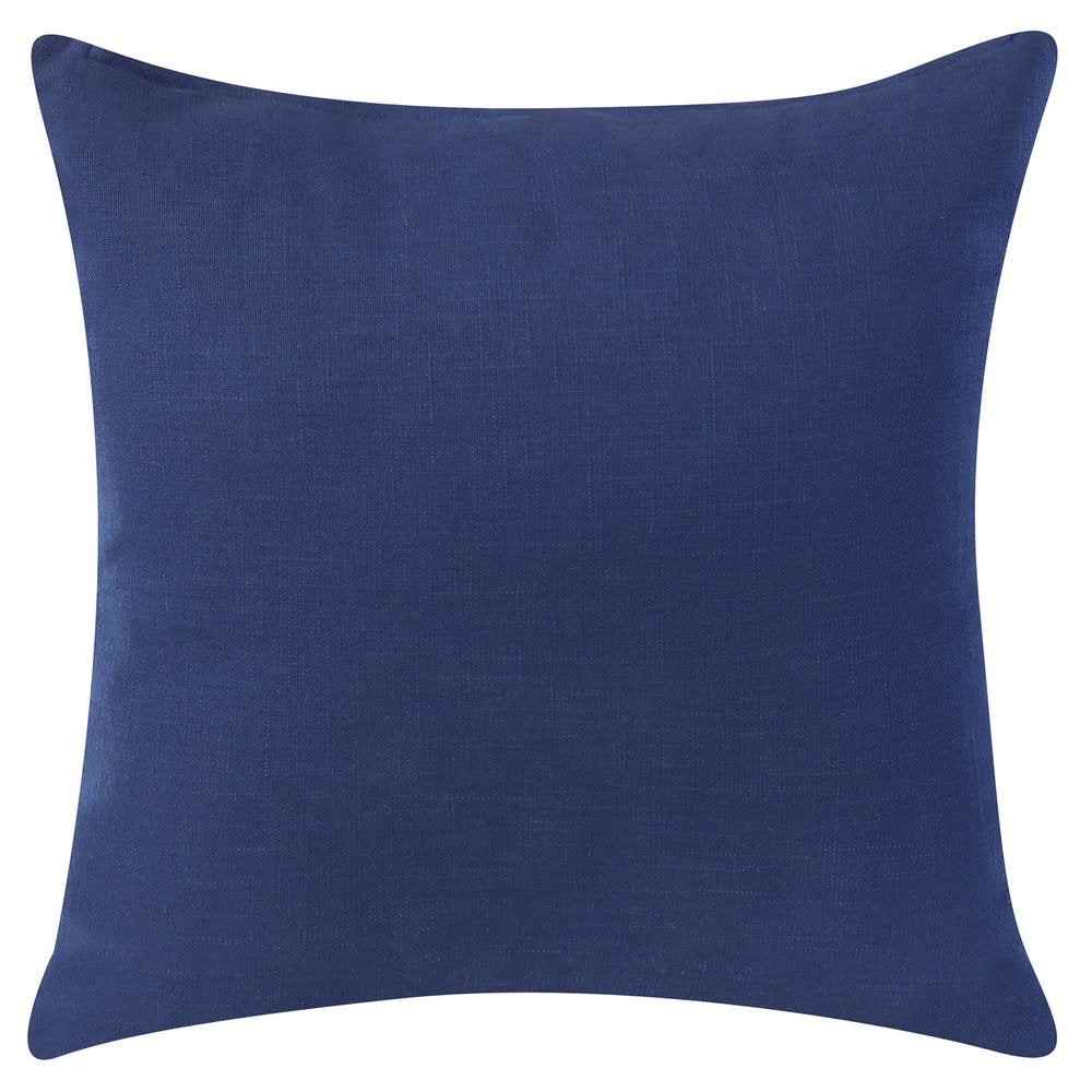 20" X 20" Cobalt Blue And Navy 100% Cotton Abstract Zippered Pillow