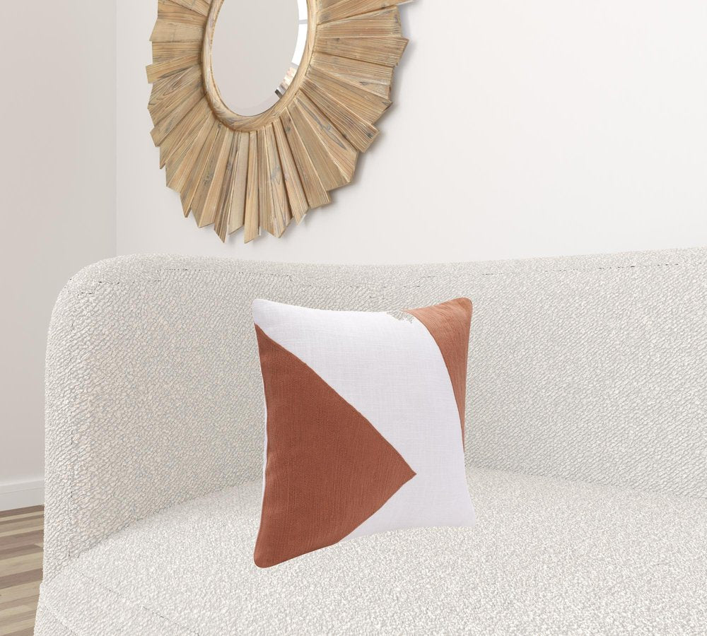 20" Navy Blue And Ivory Cotton Abstract Throw Pillow