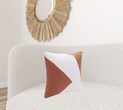 20" Navy Blue And Ivory Cotton Abstract Throw Pillow