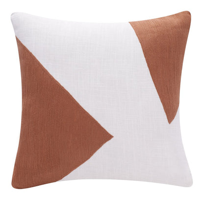 20" Navy Blue And Ivory Cotton Abstract Throw Pillow