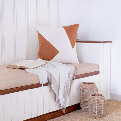 20" X 20" Cobalt Blue And Navy 100% Cotton Abstract Zippered Pillow