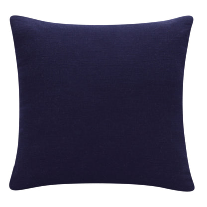 20" X 20" Navy And Ivory 100% Cotton Abstract Zippered Pillow