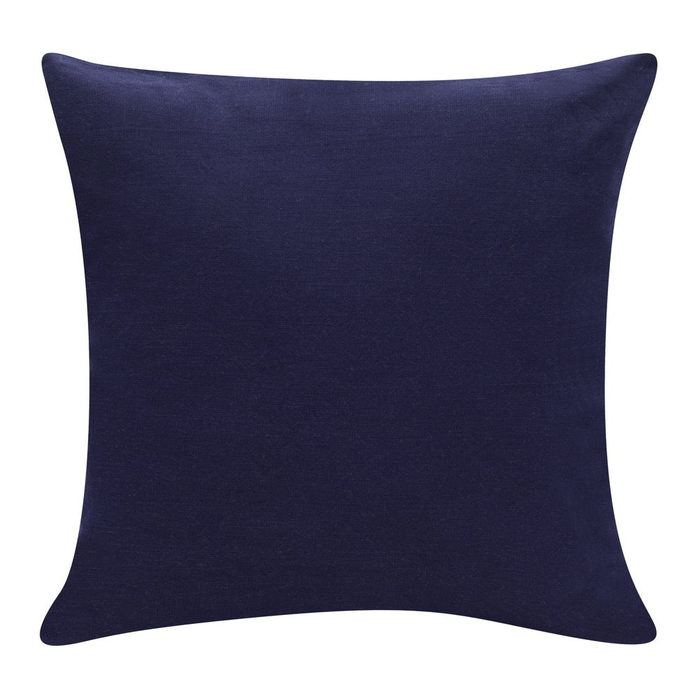 20" X 20" Brown Blue And Off-White 100% Cotton Abstract Zippered Pillow
