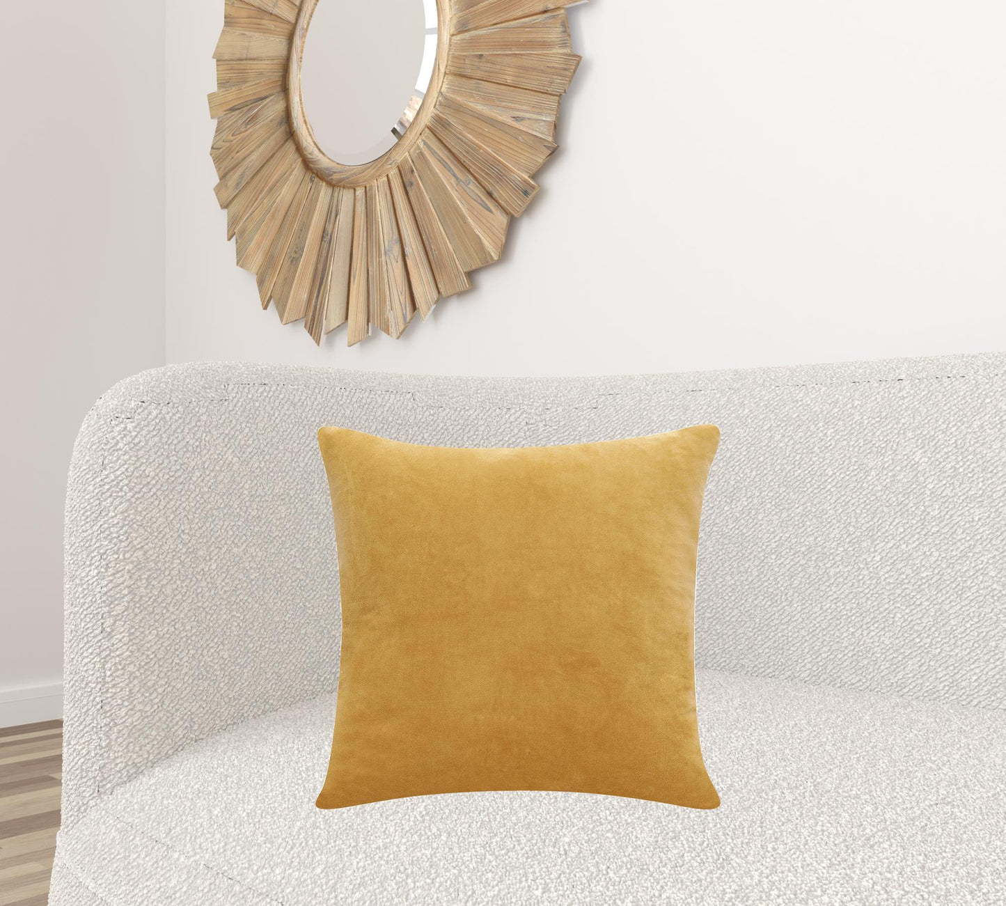 20" X 20" Yellow 100% Cotton Zippered Pillow