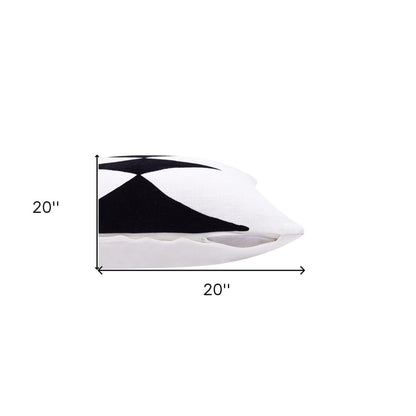 20" Black and White Throw Pillow