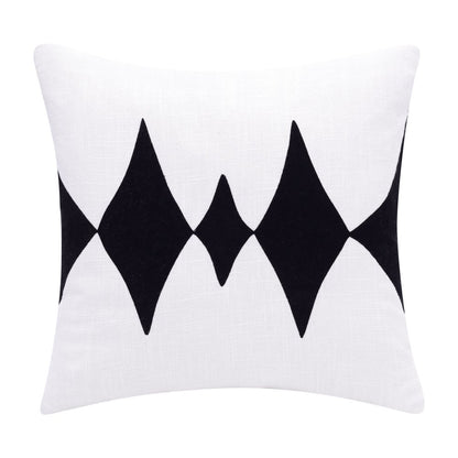 20" Yellow And White Cotton Diamond Throw Pillow