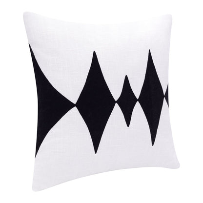 20" Yellow And White Cotton Diamond Throw Pillow