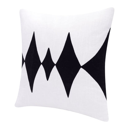 20" Yellow And White Cotton Diamond Throw Pillow