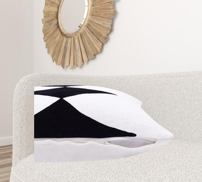 20" Black and White Throw Pillow