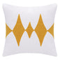 20" X 20" Yellow And White 100% Cotton Diamond Zippered Pillow