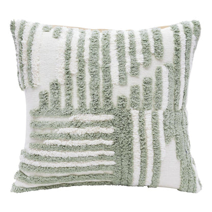 22" Purple and White Geometric Cotton Throw Pillow With Texture