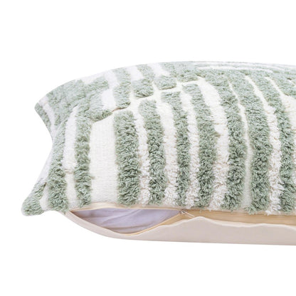 22" Purple and White Geometric Cotton Throw Pillow With Texture