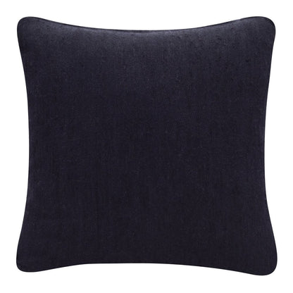 20" X 20" Black Linen Zippered Pillow