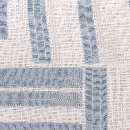 20" Blue And Ivory Cotton Striped Throw Pillow
