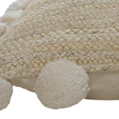 20" Tan Jute Throw Pillow