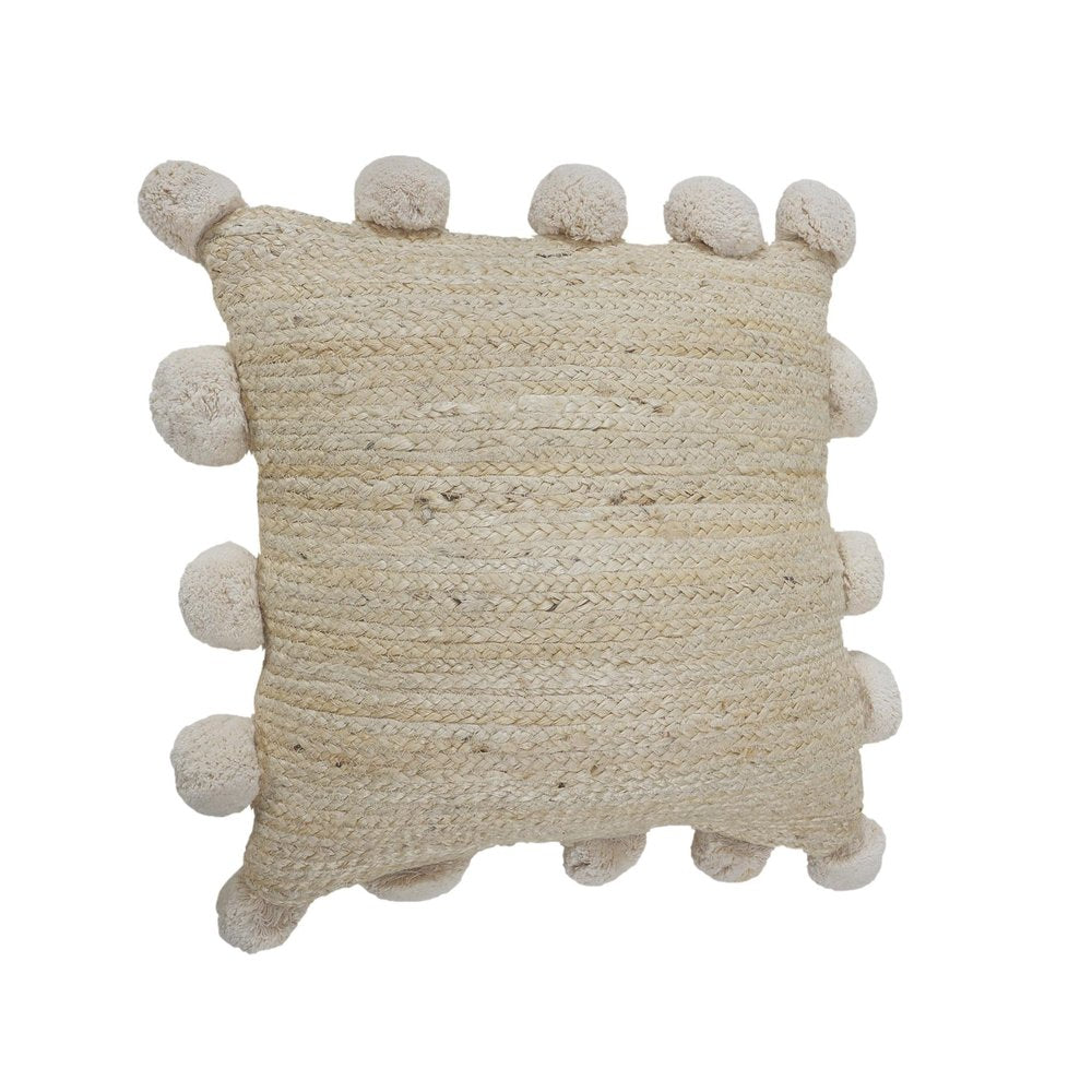 20" Tan Jute Throw Pillow