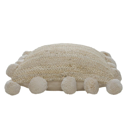 20" Tan Jute Throw Pillow