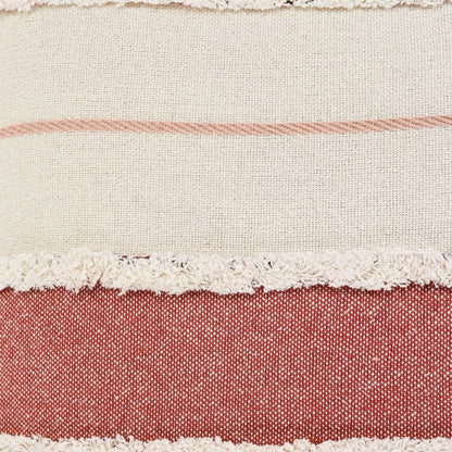 14" X 36" Blue And Off-White 100% Cotton Striped Zippered Pillow