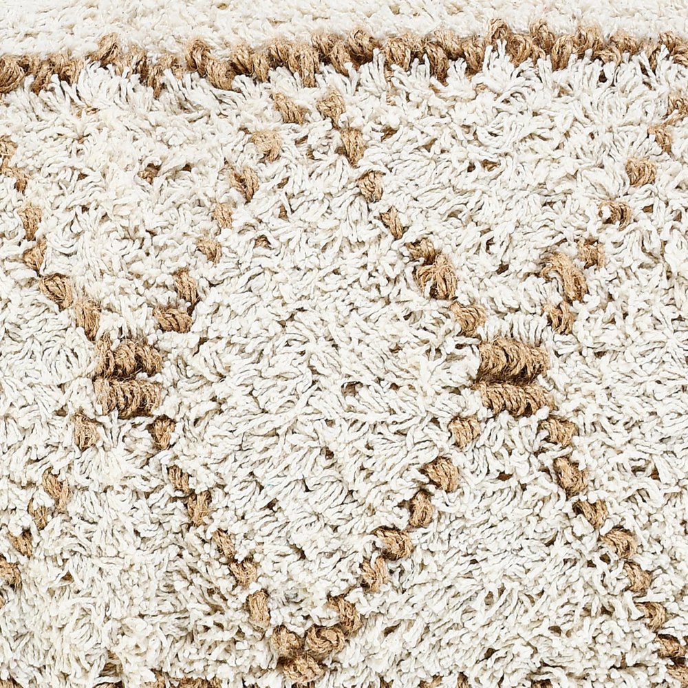 14" X 36" Tan And White Geometric Cotton Throw Pillow