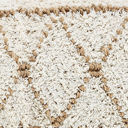 20" Tan And White Geometric Cotton Throw Pillow