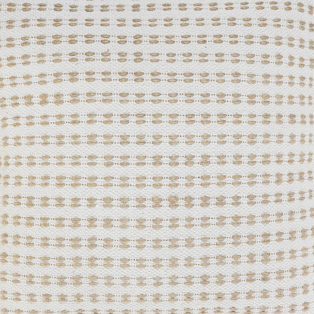 20" X 20" Ivory And Tan 100% Cotton Geometric Zippered Pillow