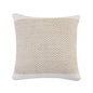 20" Ivory And Natural Cotton Geometric Throw Pillow