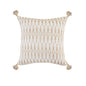 20" X 20" Ivory And Tan 100% Cotton Geometric Zippered Pillow