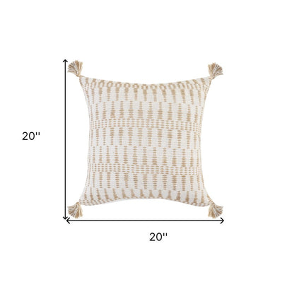 20" Ivory Throw Pillow