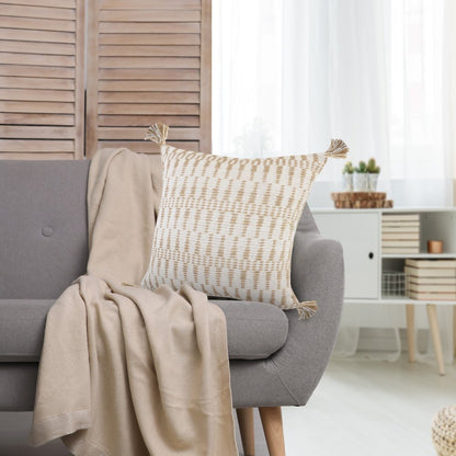 20" Ivory Throw Pillow