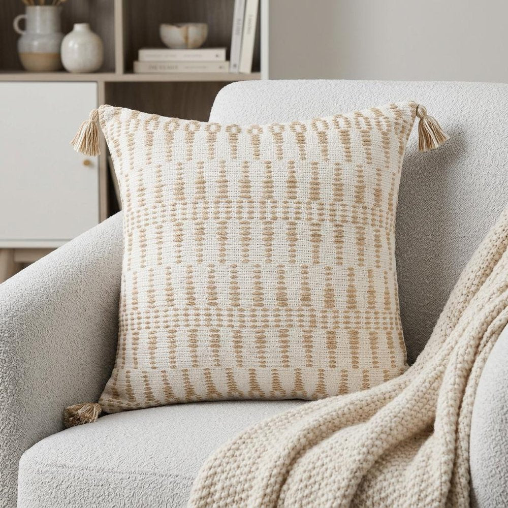 20" Ivory Throw Pillow