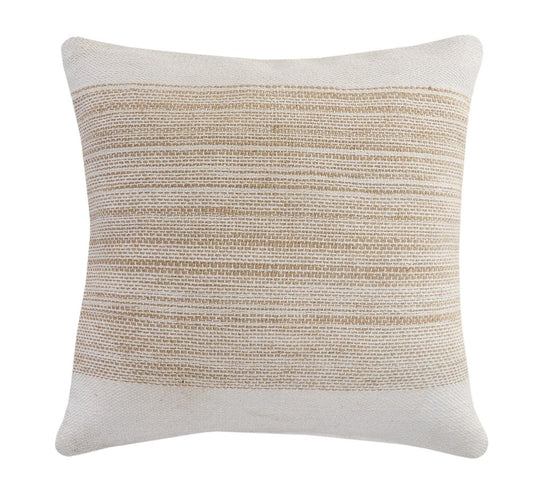 20" Natural and Ivory Throw Pillow