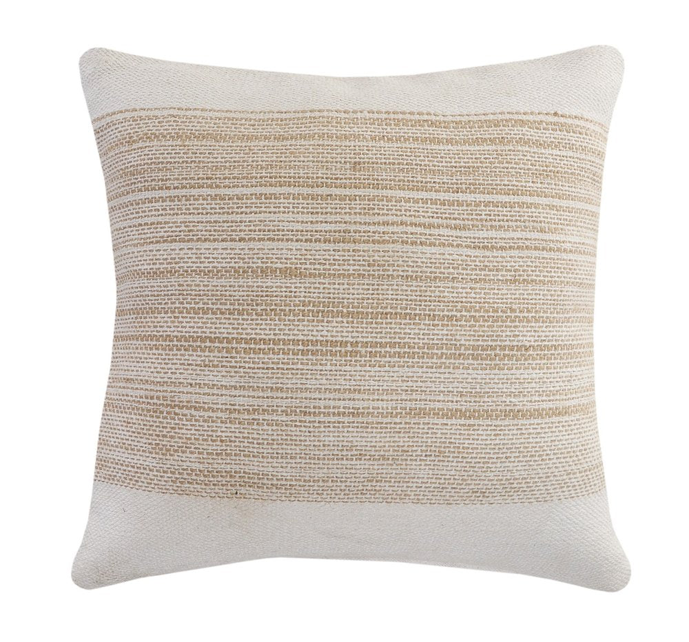 20" Natural and Ivory Throw Pillow
