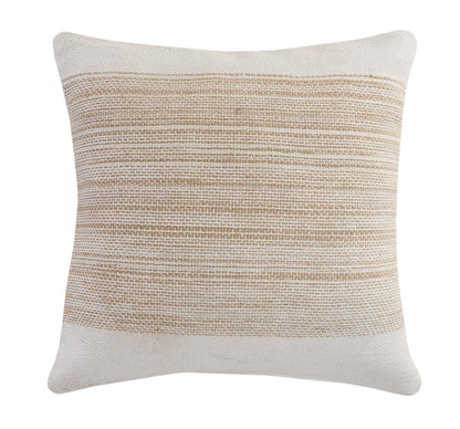 20" Natural and Ivory Throw Pillow