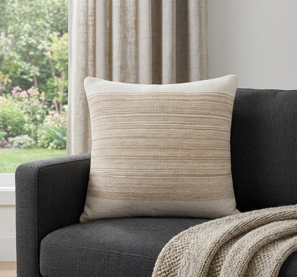 20" Natural and Ivory Throw Pillow