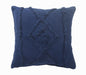 20" Navy Blue And Dark Blue Cotton Geometric Throw Pillow