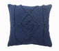20" Navy Blue And Dark Blue Cotton Geometric Throw Pillow