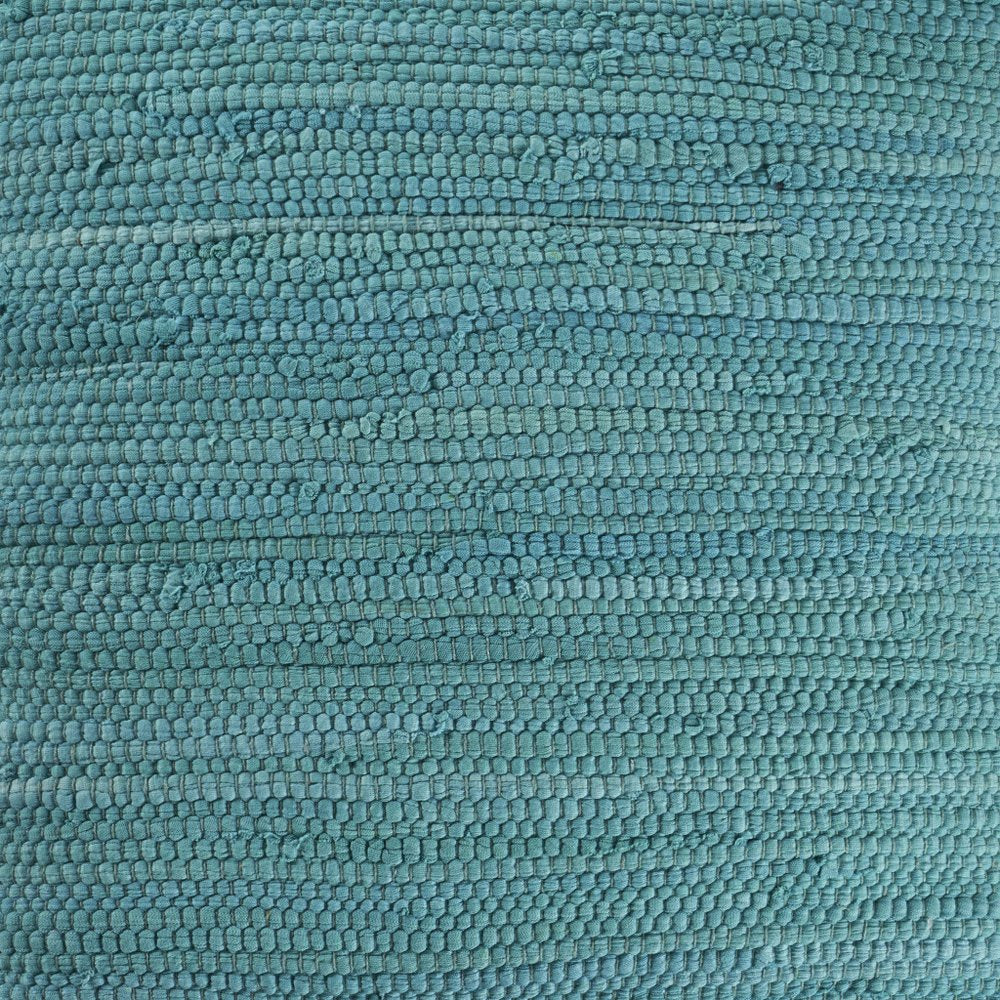 20" Turquoise And Tan Cotton Color Block Throw Pillow