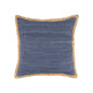 20" X 20" Air Blue White And Tan 100% Cotton Striped Zippered Pillow