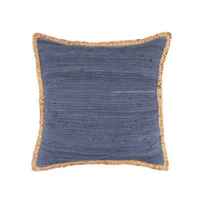 20" Turquoise And Tan Cotton Color Block Throw Pillow