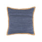 20" Turquoise And Tan Cotton Color Block Throw Pillow