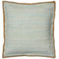 20" Turquoise And Tan Cotton Color Block Throw Pillow