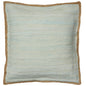 20" Turquoise And Tan Cotton Color Block Throw Pillow