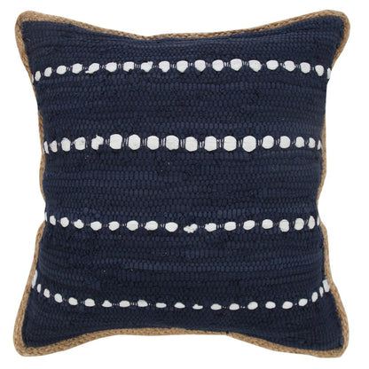 20" Blue and Beige Throw Pillow