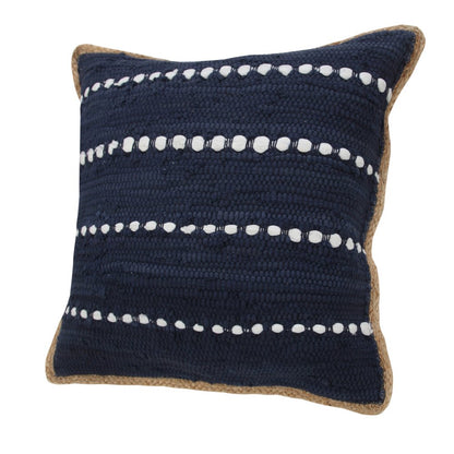 20" Blue and Beige Throw Pillow