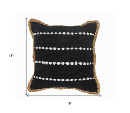 20" Blue and Beige Throw Pillow