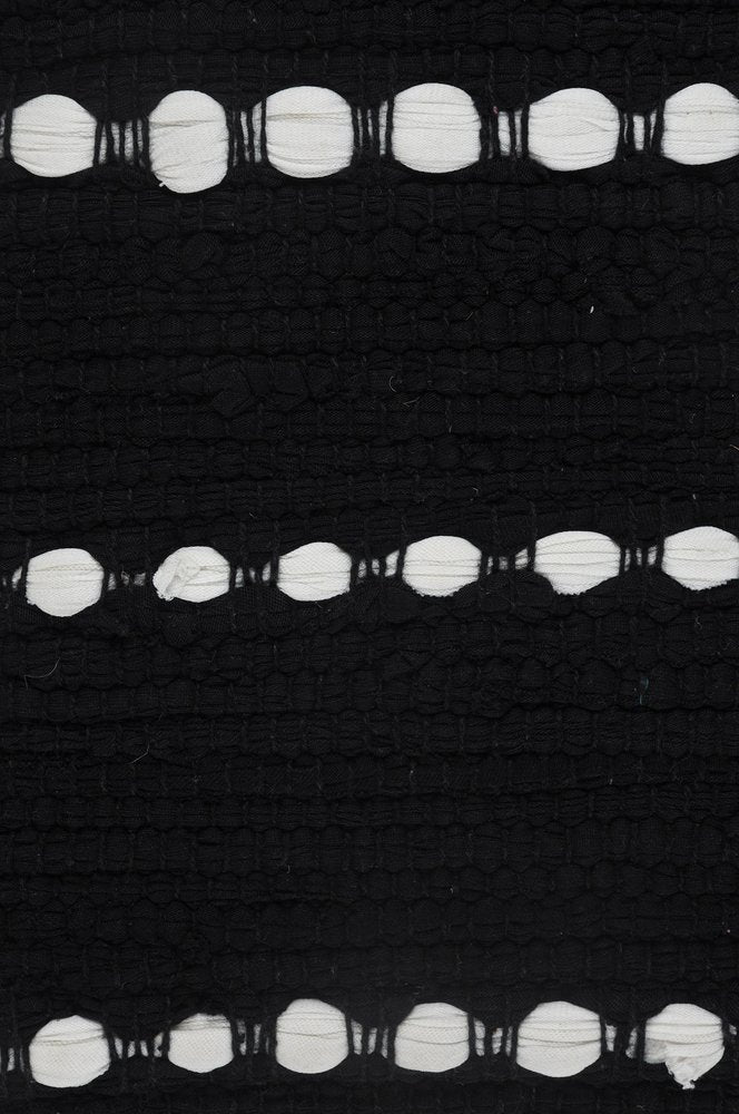 18" X 18" Black White And Tan 100% Cotton Striped Zippered Pillow