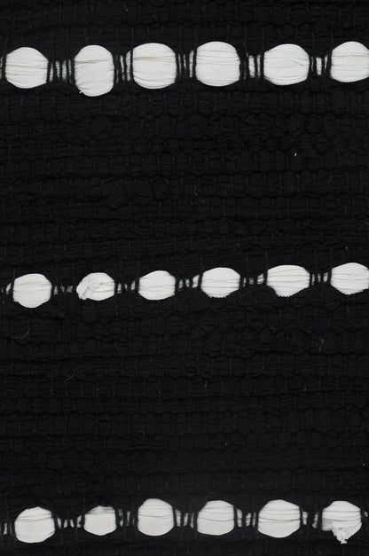 18" X 18" Black White And Tan 100% Cotton Striped Zippered Pillow