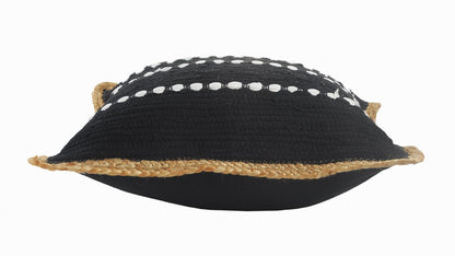 20" Blue and Beige Throw Pillow