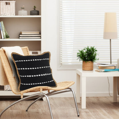 20" Blue and Beige Throw Pillow